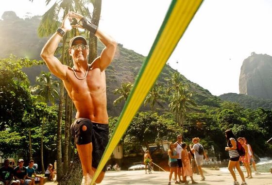 Αγορά Πολυεστέρα Webbing Slackline Walking σκοινί Κίτρινο χρώμα με προσαρμοσμένο λογότυπο online manufacture