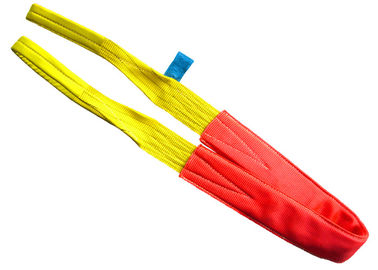 Αγορά Διπλές Webbing πολυεστέρα σφεντόνες, κίτρινη σφεντόνα ματιών 3 τόνου επίπεδη για το γερανό online manufacture