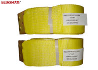 WLL 3335 LBS Polyester Ratchet Straps , Yellow Car Trailer Straps CE Approved