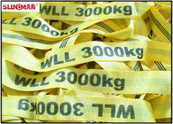 EN1492-2 Soft Polyester Lifting Sling , Seamless Yellow 3 Ton Lifting Straps
