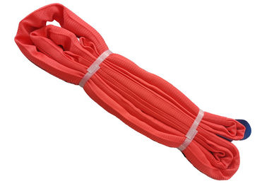 Red 5T Polyester Endless Round Sling EN1492-2 Heavy Duty Recovery Straps With Logo Printed